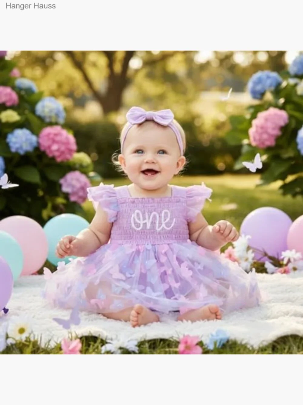 Baby Girl First Birthday Tutu Romper Dress Square Neck Ruffle Sleeve